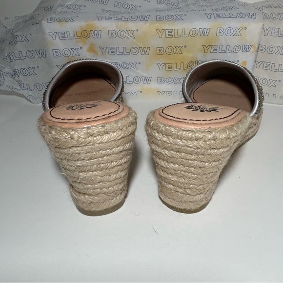 Beautiful Yellow Box Kina Slip On Shoes Sequin Silver Platform Wedge Heel Size 9 - Picture 9 of 12